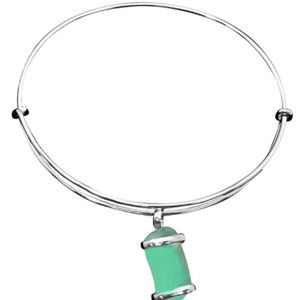 Freeform Beach Glass Adjustable Bangle NEW